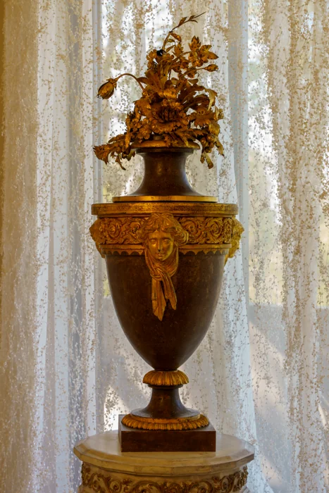 Russian 18th c. Thule, Cast Iron Vase with Custom Pedestal