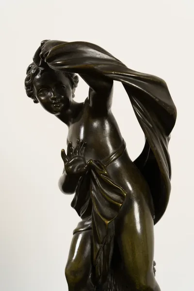 French 19c. Bronze - after Falconet’s mid-18th c. original, named “Psyche”, on a Gilt Brass “Socle” (Pedestal).