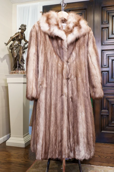 Vintage c. 1981 Emilio Gucci Full-Length Stone Marten Fur Coat