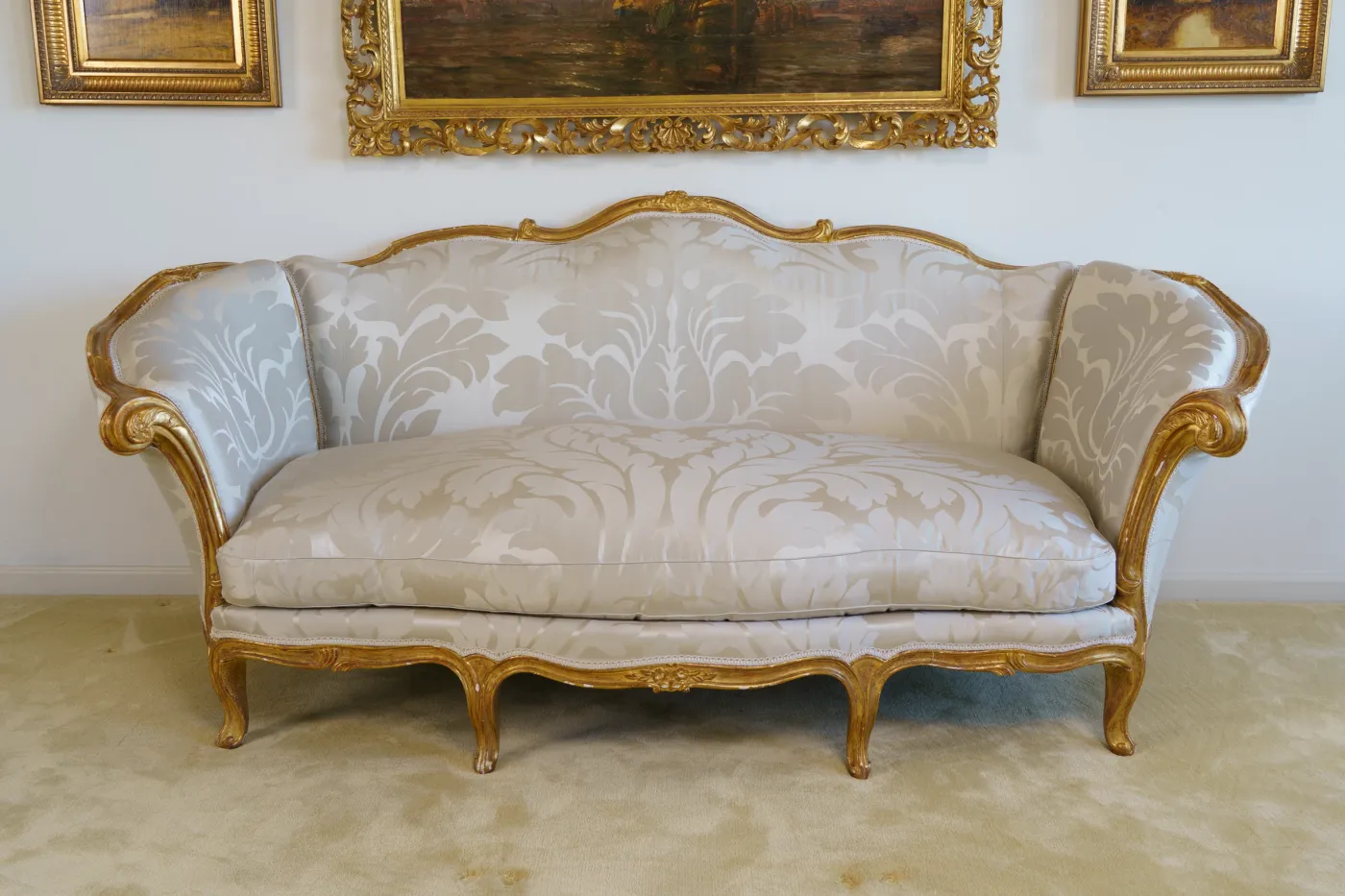 French 18th c. Louis XV Style Canape Sofa, photograph 1