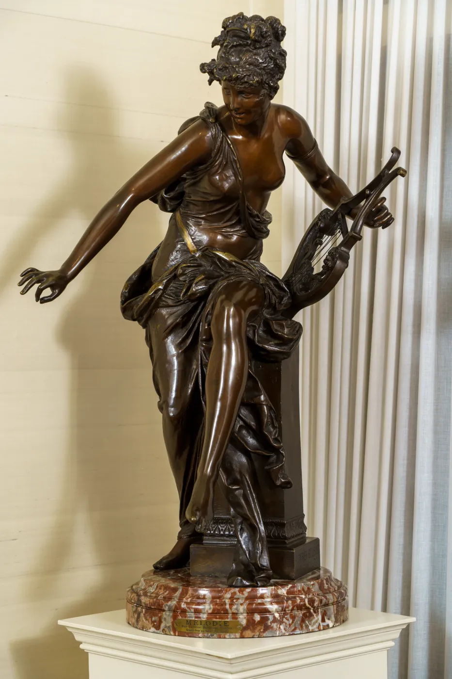 French 19th c. Patinated Bronze, “Melodie” — by Albert-Ernest Carrier-Belleuse, photograph 1