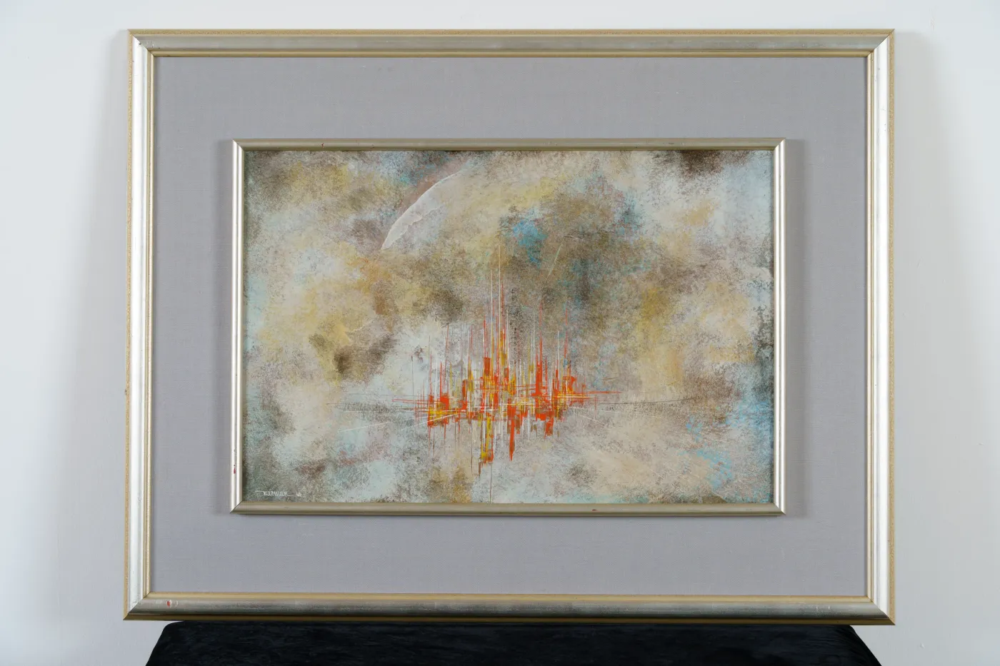 Mexican oil painting, c. 1960, by Leonardo Nierman., photograph 1